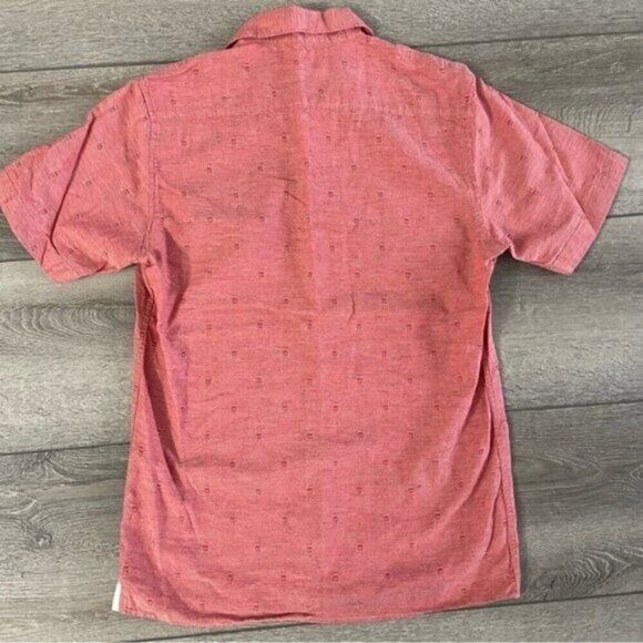 𝅺FOLK Short Sleeve Button Up Dress  Shirt Size Small - Picture 3 of 6